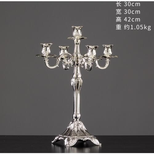 European Style Luxury wedding Candle Holder Romantic Centerpiece Candelabra candelabros Alloy Metal Candlesticks Wedding Decor