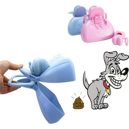 Foldable Travel Dog Pooper Scooper Pet Toilet Waste Bags Clean Picker Short Handle Puppy Cleaning Tools Pet Products Bone Shape