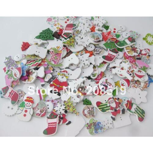 WBNSEN mixed Christmas buttons handmade decoration 150pcs randomly DIY craft Scrapbooking accessories