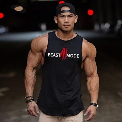 Gym Deltoid Brand Clothing Beast Mode Bodybuilding Tank Top Men Fitness Singlet Sleeveless Shirt Solid Cotton Muscle Undershirt