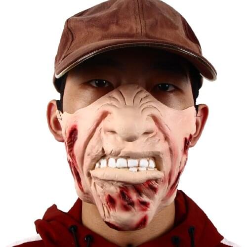 Scary Freddie Latex Mask Halloween Party Half Face Horror Mask Nightmare Killer Cosplay Costume Props