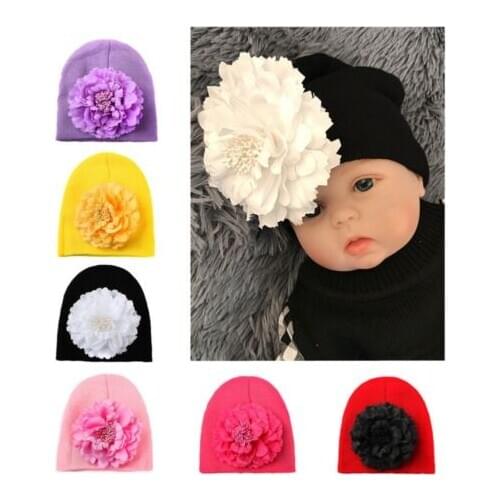 2018 Brand New Infant Toddler Kids Girl Boy Baby Winter Warm Flower Knit Hat Beanie Cap 6 Colour
