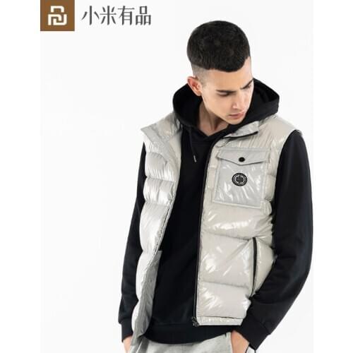Youpin 90% White Duck Down Vest 15+cm Bulkiness Anti-splash Light Temperature Lock Down Vest Anti Dirty Winter Essential for Men