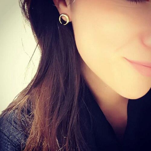 Boho Style Gold Silver Color Crescent Stud Earrings for Women Open Circle Earring Geometrical Moon Earrings Jewelry Oorbel