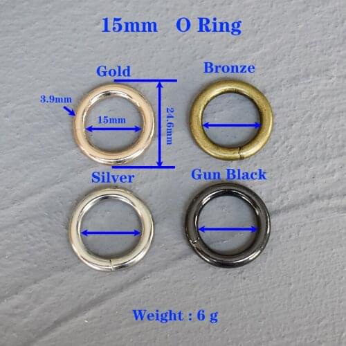 1 Pcs 15mm O Ring Unwelded Key Ring Leather Bag Belt Strap Dog Chain Buckle Snap Clasp Clip Trigger Bag Parts Accessories 15-O