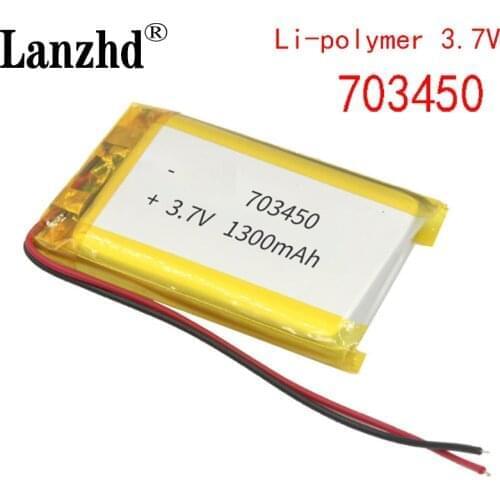 10pcs 1300mAh 703450 Lithium Li-ion Battery 3.7V 703450 Lipo Lipolymer Batteries GPS Radio Camera Phone Replacement Cell battery