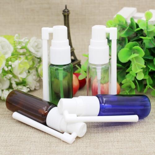 10pcs/lot 20ml PET Transparent Empty Plastic Nasal Pump Spray Bottles Mist Nose Bottle