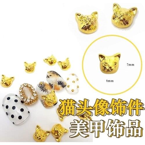 10pcs/bag Japan Korea 3D Nail Art Decorations Metal Kawaii Cat Nail Parts Accessories DIY Charm Nail Tips Supplies