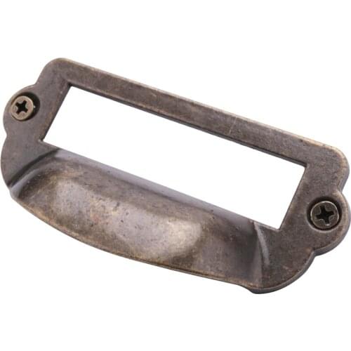 16 Pieces 82X39mm Antique Bronze Card Holder Drawer Pull/Label Frames Card/Tag Pull/Cabinet Frame Handle/File Name Card Holder f