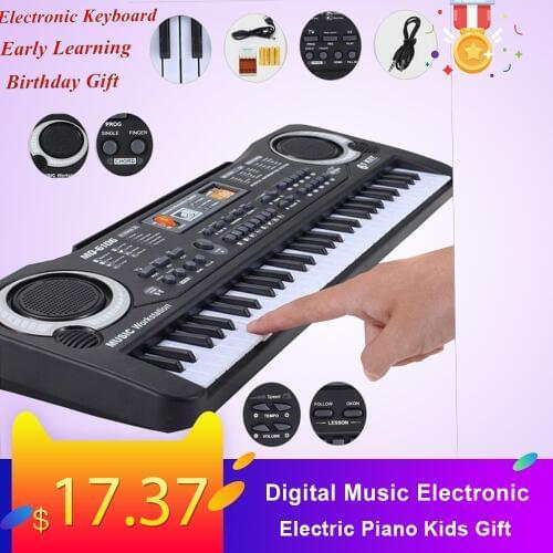 61 Keys Black Digital Music Electronic Keyboard Key Board Electric Piano Kids Gift Musical Instrument