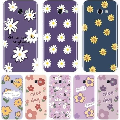 Daisy Flower Phone Case Silicone For Samsung Galaxy A6 A7 A8 2018 A3 A5 2016 2017 Back Cover For Samsung Galaxy A6 A8 Plus 2018