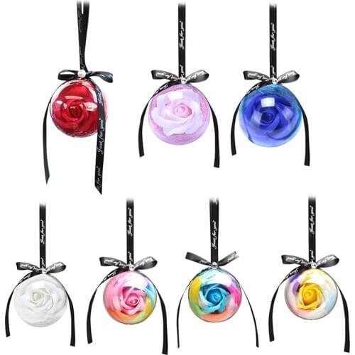 Rose Flower Everlasting Pendant Colorful Soap Flower Car Interior Pendant Decor for Outdoor Personal Car Parts Decoration