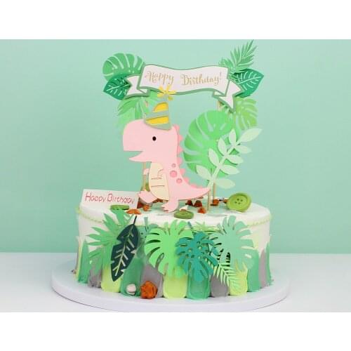 Dinosaur Theme Party Cake Topper Dino Jungle Safari Animal Kids Boy Birthday Party Decor Baby Shower Cake Decoration Supplies