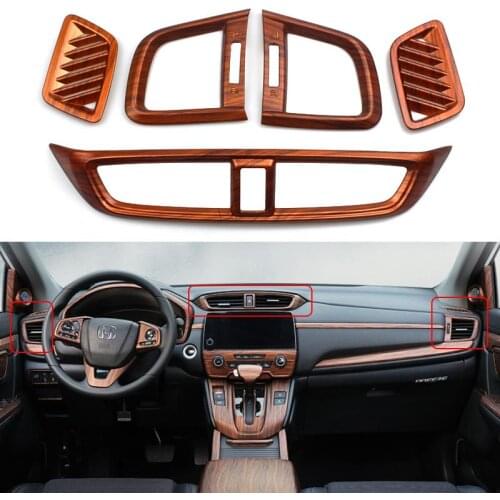 For Honda CRV CR-V 2017-2021 Wood Grain Air Vent Outlet Panel Cover Trims