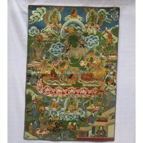 Collectible Traditional Tibetan Buddhism in Nepal Thangka of Buddha paintings ,Big size Buddhism silk brocade painting p002612