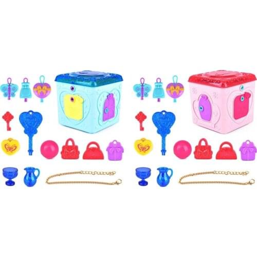 Girls Treasure Box Pretend Toy with Light Sound Effects Unlock Key Fun 6 Keys to Open the Box Surprise for Child