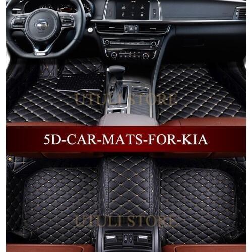 Leather Car floor mats for KIA K2/K3/K4/K5/Oprius/Rio/Pride/FORTE/Cerato/SOUL custom fit car all weather carpet floor foot mats