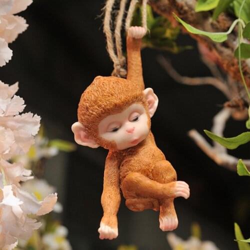 Lightweight Excellent Lovely Small Monkey Statue Portable Animal Figurines Eye-catching for Household