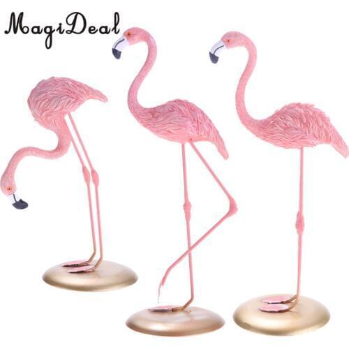 MagiDeal Pink Resin Standing Flamingo Ornament Display Animal Decorative Ornament Home Centerpiece 2cm Tall