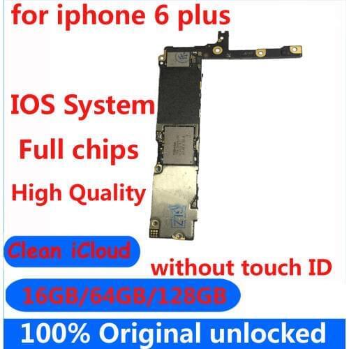 For iphone 6 plus 6p IOS System motherboard 16gb 64gb 128gb clean icloud mainboard without touch ID Top quality logic board