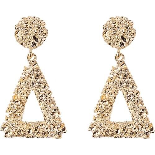 Fashion simple alloy paint earrings retro wild geometric hollow triangle womens earrings trend exquisite charm jewelry