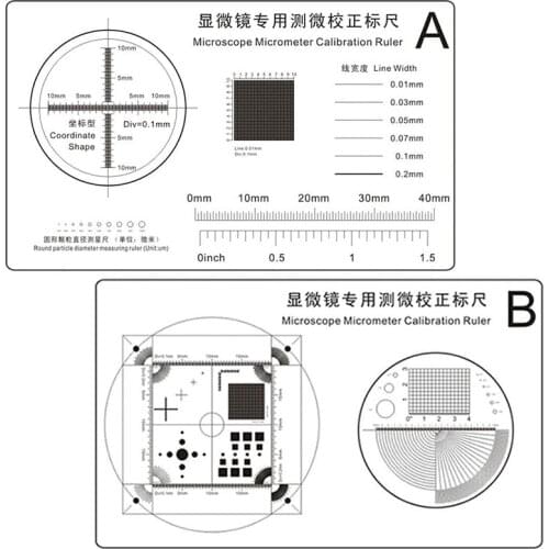 Soft Ruler Microscope Micrometer Calibration Slide Line Width Particle Diameter Measurement Tool High Precision Film Point Gauge