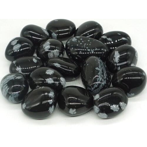 Natural Snowflake Obsidian Tumbled Stone Gemstone Rock Mineral Crystal Healing Chakra Meditation Feng Shui Decor Collection