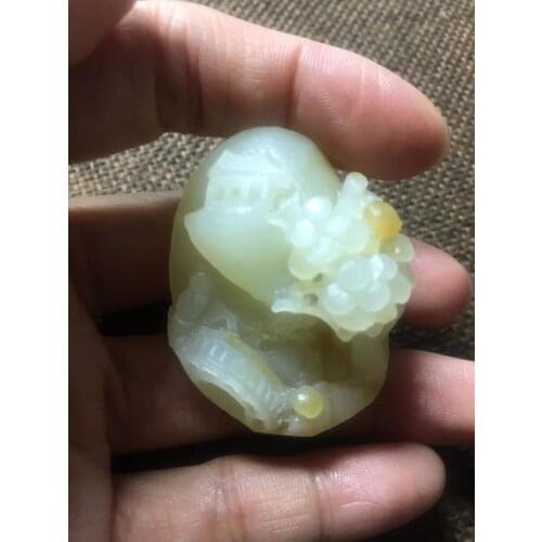 Natural hetian jade A HandCarved jade landscape jadeite jade white pendant jade necklace jewelry men necklaces women gift