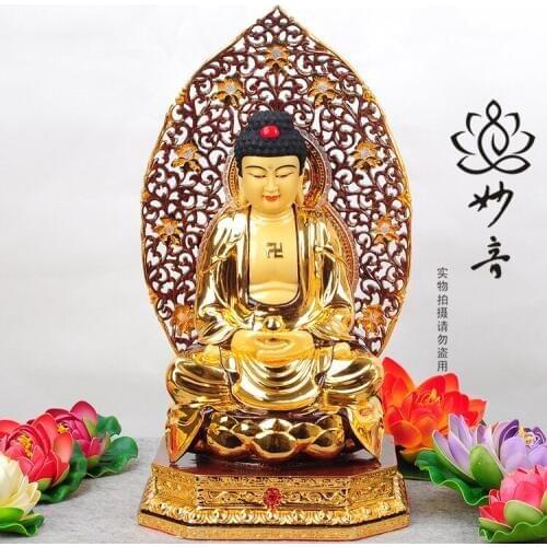 OFFICE HOME business Health efficacious Protection Talisman # Buddhism worship the Buddha 24 K gilding brass statue-35 CM TALL