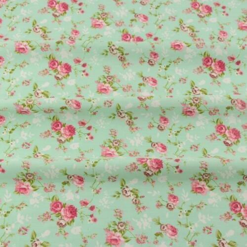 Scrapbooking Bedding Twill Cloth Green Printed Floral Designs Cotton Fabric Tecido Sewing Home Textile Quilting Patchwork CM