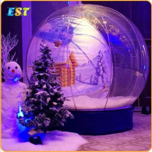 Christmas Backdrop Inflatable Snow Globe 4m Dia For Holiday Advertising