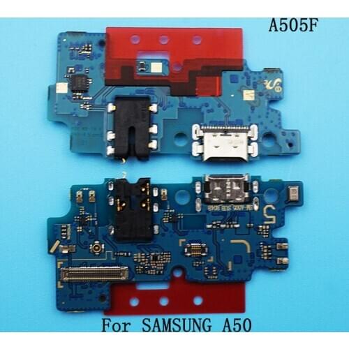 50pcs/lot USB Charger Port Dock Plug Connector Flex Cable Mic Microphone Charging Port Board Replacement For Samsung A50/A505F