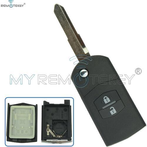 Replacement flip remote car key shell case cover 2 button for Mazda 3 5 6 remtekey