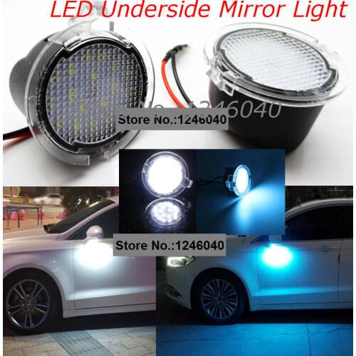 LED Under Side Mirror Puddle Light lamp for Ford Edge/Explorer FLEX SEL Fusion Raptor Mondeo MK5 Taurus Everest F-150 Mustang