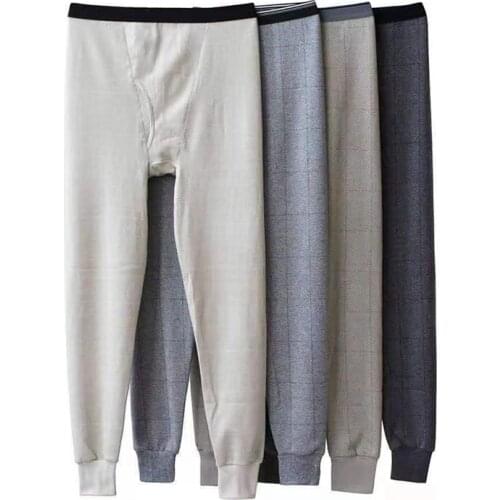 New Cotton Thermal Underwear Men Long Johns Winter Warm Sleep Bottoms Mens Tight Long Johns for Underpants Legging Random Color