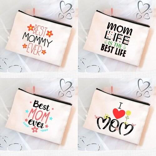 Best Mom Forever Outdoor Makeup Bag Women Cosmetic Bag Travel Toiletries Organizer Female Storage Make Up Cases Purse Best Gift