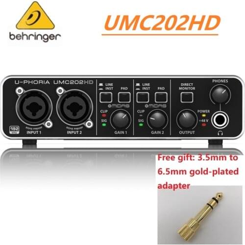 BEHRINGER UMC22/ UM2/UMC202HD Microphone Amplifier live recording External sound card USB Audio interface