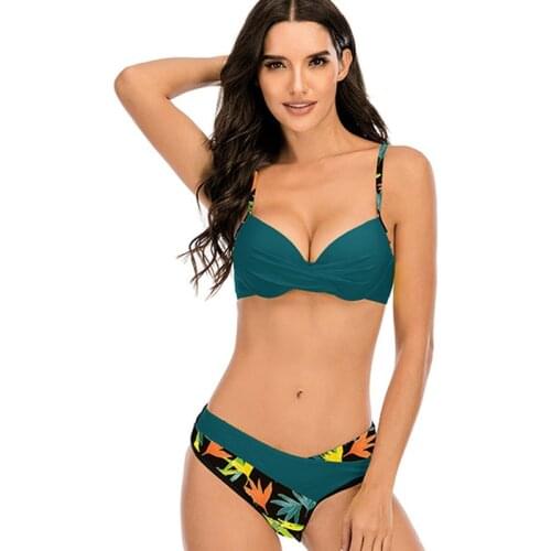 Two-Piece Suits Womens Swimsuits Bikini Set Beach Wear Bathing Suit Swimming Suit For Women Swimwear Underwire With Pad Print