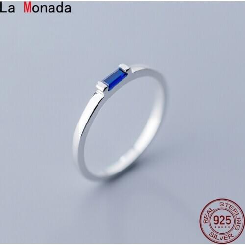 La Monada Rectangle Women Ring 925 Sterling Silver Single Minimalist Rings For Women 925 Silver Fine In Jewerly Rings Woman