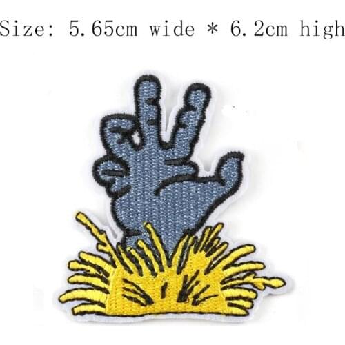 1pc blood claw embroidery patch Free shipping for left chest 6.2cm high iron on sew on for DIY clothing/yellow patch/hand/claw