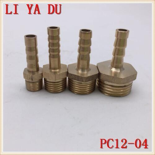 10pcs/lot Copper pagoda joints 12mm-G1/2 Brass joint/water pipe joint/gas joint pc12-04 Brass Pipe Fitting