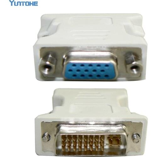 100PCS Hot Sale DVI to VGA Adapter DVI 24+5 DVI 24+1 Male Convert to 15 Pin VGA Female Adapter Converter for PC HDTV