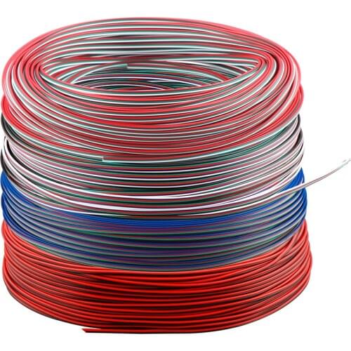 2pin 3pin 4Pin 5pin 22 AWG Electrical Wire Tinned Copper Insulated PVC Extension LED Connector Wire Cable 1m/5m/10m