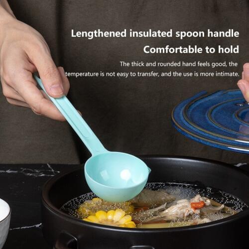 2 in 1 Long Handle Soup Spoon filter oil separation spoon Home Strainer Cooking Colander Kitchen Scoop Plastic Handle Tableware