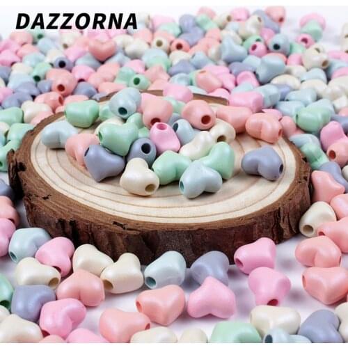 50/100/200Pcs 10mm Pick Color Arylic Beads Heart Shape Loose Spacer Beads For DIY Jewelry Making Necklace Bracelet Accesories