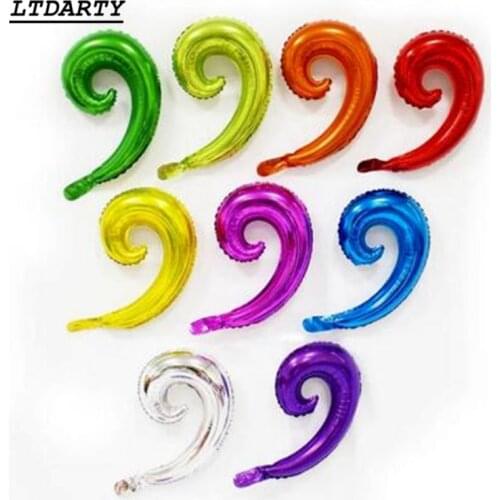 50pcs Rainbow Candy Colors Spiral Wave Curve Foil Balloons Family Birthday Wedding Party Wall Decoration child Inflatable Toys