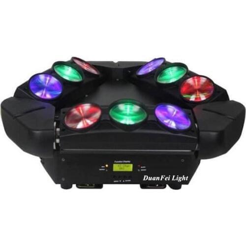 6lot dj moving head beam led spider 9x12w rgbw 4in1 beam moving head dmx beam spider stage light