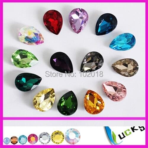 AAA quality crystal Fancy stones 60pcs 20x30mm pear drop shape point back rhinestones all colors available jewellry strass