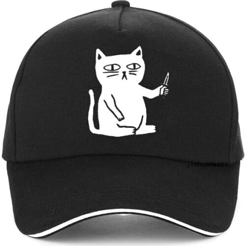 Cartoon Black Cat Print Baseball Cap Women Casual fashion harajuku hat animal Cat men women Hip Hop hats gorras