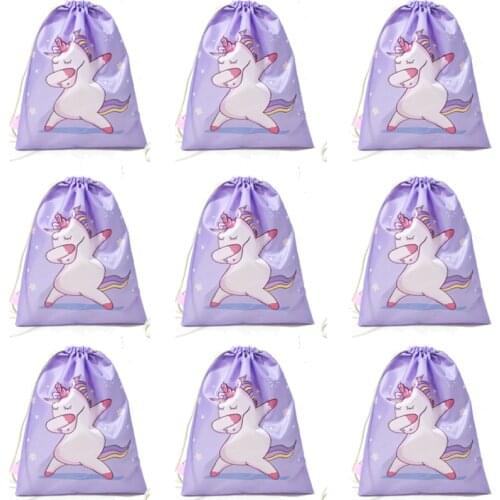 1Pcs Unicorn Drawstring Pocket Girls Cute Bag Rope-pulling Backpack Dancing Horse Wholesale Bags Pink Gift for Child